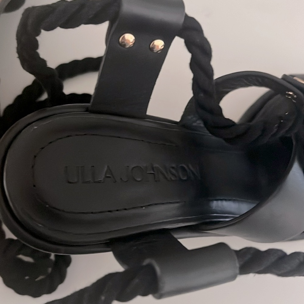NEW Ulla Johnson Elvie Rope High Strappy Heel Sandal in Noir Size 38 US 7.5 - Picture 15 of 15